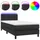 vidaXL Boxspringbett mit Matratze & LED Schwarz 100x200 cm Kunstleder