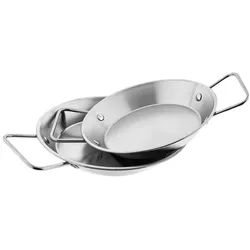 BratpfanneDoppelgriff Paellapfanne Metalltablett Edelstahl