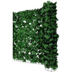 Mendler Balkonsichtschutz N77, Sichtschutz Windschutz Verkleidung für Balkon Terrasse Zaun ~ 500x150cm Blatt dunkel