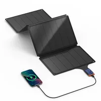 Solar tragbares Ladegerät 36W, Ericsity Solar Phone Ladegerät USB Solarpanel tragbar für Camping-Faltbare Solarpanel mit USB-C-Schnellladeausgang und ETFE-Oberflächenmaterial