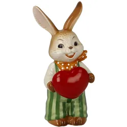 Osterhase GOEBEL "Figur Hase - Von Herzen", bunt, B:5,5cm H:12cm T:5cm, Steingut, Dekofiguren, Osterfigur, Dekofigur, Ostern, Osterdekoration