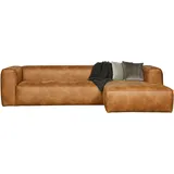 Woood Eckcouch Leder 3-Sitzer Cognac