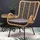 konsimo® Gartensessel ABLA Polyrattan 69 x 93 x 58 cm Braun/Grau mit Kissen