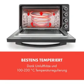 Klarstein Masterchef 60 Mini-Backofen 60l 2000W 100-230 °C Timer schwarz