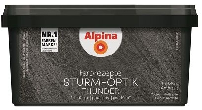 Alpina Effektfarbe Farbrezepte STURM-OPTIK anthrazit 1 L