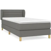vidaXL Boxspringbett mit Matratze Dunkelgrau 100x200 cm Stoff - Grau