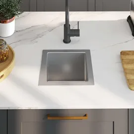 vidaXL Handgemachte Einbauspüle Edelstahl - vidaXL