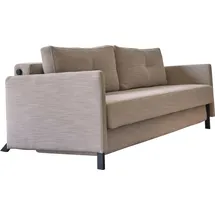 Innovation Living Schlafsofa Cubed mit Armlehnen Stoff Sand Grey 140 cm