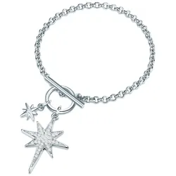 Lulu & Jane Armband Stern Metall-Legierung Glas in Silber Armbänder & Armreife   Damen 