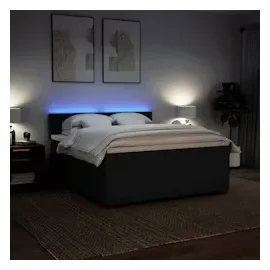 vidaXL Boxspringbett mit Matratze Schwarz 180x200 cm Stoff