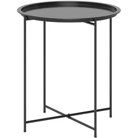 Outsunny Beistelltisch klappbar Ø 46 x 50 cm Schwarz