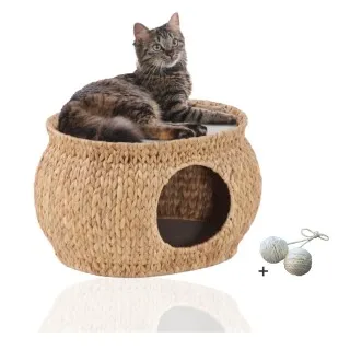 Rohrschneider ® Katzenhöhle Wasserhyazinthe oval und Gratis-Beigabe