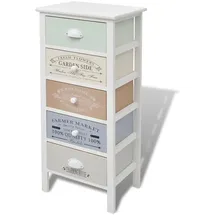 vidaXL Schränkcken 5 Schubladen Französischer Stil Holz