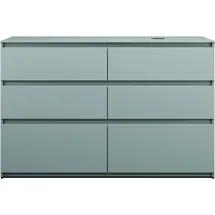Burgbad Lin20 Waschtischunterschrank inklusive Konsolenplatte, Beckenausschnitt rechts, 6 Auszüge, 1402x552x900mm, SGRB140RF5395, Farbe: Eisblau Matt / Rückwand Anthrazitgrau