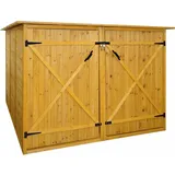 2er-Fahrradgarage HHG 677, Fahrradbox Geräteschuppen Gerätehaus, mvg abschließbar 151x200x200cm braun