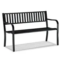 Relaxdays Gartenbank 10026117_0 schwarz Metall 127,5 cm