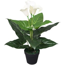 Kunstrasen Künstliche Calla-Lilie mit Topf 45 cm Weiß, vidaXL, Höhe: 45 mm weiß 12.5 cm x 45 mm