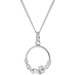 trendor 68474 Schmuck-Anhänger Zirkonia 333 Weißgold mit Silberkette, 40 cm