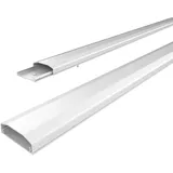 conecto Kabelkanal mit 3M Klebeband selbstklebend selbsthaftend zum Kleben oder Schrauben aus hochwertigem PVC (Länge 100cm, Breite 6cm, Höhe 2cm) weiß