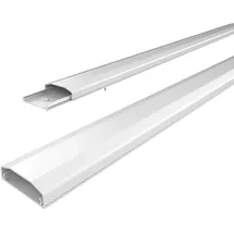 conecto Kabelkanal mit 3M Klebeband selbstklebend selbsthaftend zum Kleben oder Schrauben aus hochwertigem PVC (Länge 100cm, Breite 6cm, Höhe 2cm) weiß