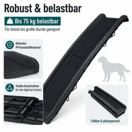 Wiltec Hunderampe 90 kg Schwarz 155 x 40 cm