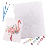 LA CUTE Malen nach Zahlen Malen nach Zahlen Set 40x50cm - Flamingo auf Leinwand (Leinwand Malen nach Zahlen Komplett-Set, 1x Malen nach Zahlen auf Leinwand), Hochwertiges Flamingo-Malen-nach-Zahlen: Einfach, entspannt, kreativ