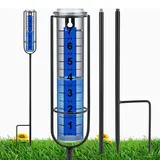 Ricihene Regenmesser-Upgrade, 17,8 cm, frostsicher, Regenmesser, Outdoor, große klare Zahlen und verstellbare Höhe, stilvolles und praktisches Regenmesswerkzeug für Garten, Rasen, Terrasse