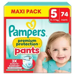 Pampers Premium Protection Pants, Gr.5 Junior 11-17kg, Maxi Pack (1x 74 Windeln), 5 (12-17 kg)