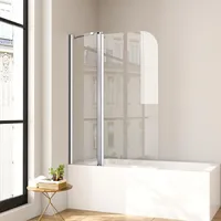 Duschwand für Dusche 1-teilig 90 x 140 cm,Duschaufsatz für Badewanne Faltbar mit Stabilisator 6mm Nano Beschichtung Badewannenfaltwand