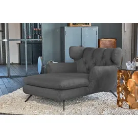 KAWOLA Relaxsessel CHARME Cord 80 x 70 x 200 cm Grau mit Kissen