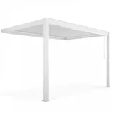 Oviala Pergola, Weiß, Metall, Rechteckig, 403x250x281 cm, Sonnen- & Sichtschutz, Pavillons & Pergolas