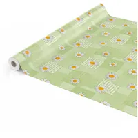 ANRO Wachstuchtischdecke Wachstuch Wachstischdecke Tischdecke Kamille Patchwork Grün 350x140cm