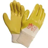 Comasec & Marigold Ansell Nitrotough N230Y Arbeitshandschuhe, Vielseitig Einsetzbarer Abriebfester Industrie- und Mechanik-Handschuh, Gelb, Größe L (12 Paar)