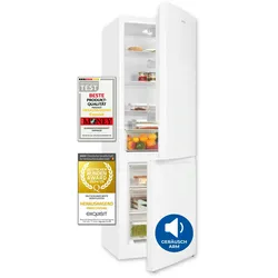 Exquisit Kühl-Gefrierkombination, Kühlschrank mit Gefrierfach, 4-Sterne-Gefrieren, 315 Liter, Alarm-Funktion, KGC5320-95-E-040C weiss