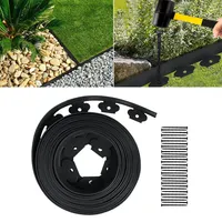 YARDIN Rasenkante Kunststoff Beeteinfassung Flexibel Beetumrandungen mit 150 Bodennoppen, 50m Beetbegrenzung Hohe Zähigkeit (Schwarz)