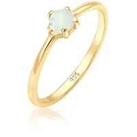 Elli Ring Damen, Basic Bandring Synthetischer Opal Geo