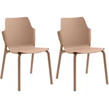 Mobili Rebecca Küchenstuhl Polypropylen Mokka 2er Set