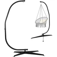 Costway Hängestuhl mit Fußteil schwarz