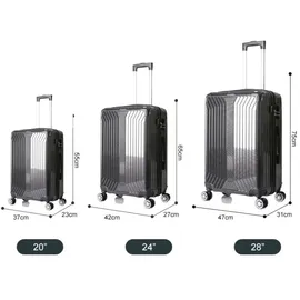 Cheffinger Koffer Koffer-Set 3-tlg. polycarbonat/schwarz