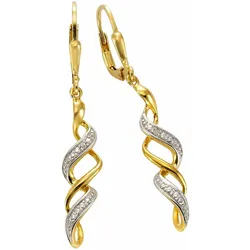 Paar Ohrhänger FIRETTI "Schmuck Geschenk Silber 925 Ohrschmuck Patenrbrisur", silber (silber, 925, goldfarben), Ohrringe, Damen, Silber 925 (Sterlingsilber)-Diamanten, Silber 925 (Sterlingsilber), Diamanten, mit Diamant