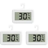 Thermometer, digitales Kühlschrank-Gefrierschrank-Thermometer mit LCD-Display, Ablesungs-Aufstellungsmodi: Hängend, Stehend – 3 Stück