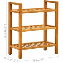 vidaXL Schuhregal 50 x 27 x 60 cm Eiche braun