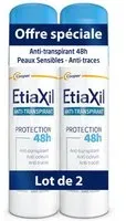 ETIAXIL - Déodorant Anti-transpirant Traitement Transpiration Modérée Aisselles Protection 48h Aérosol Fabriqué en France Lot de 2 2x150 ml