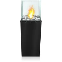 UISEBRT Bioethanol Kamin Ethanol Standkamin Freistehend für Indoor & Outdoor Feuerstelle Feuersäule Bio Ethanol Kaminofen mit Verstellbarer Flamme, Quadratisch