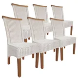 Rattanstühle Esszimmer-Stühle Perth Esstisch Stühle weiß Korbstühle nachhaltig