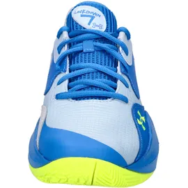 Under Armour Herren Basketballschuhe Lockdown 7 Low, leichter Basketball Schuh, robuste Sportschuhe für Outdoor- und Hallensport, atmungsaktive Turnschuhe,Blue Calm / Blue Atlantis / High Vis Yellow,43