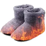 DAJASD Weiche Elektrische Heizschuhe, Elektrisch Beheizte Hausschuhe, USB-Heizschuhe, Elektrische Heizung Hausschuhe, USB Beheizter Fußwärmer Plüsch für drinnen und draußen für Damen Herren(39-43) - XX-Large XX-Weit