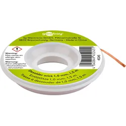Goobay Entlötlitze 1 mm zur Entfernung von Lötzinn an Lötstellen 1,5 m, Weilötdr