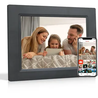 Digitaler Bilderrahmen, 8,7-Zoll WLAN IPS Touchscreen Elektronischer Digitaler Bilderrahmen, Foto/Musik/Video Player/Kalender/Wecker, Teilen Fotos über Kostenlose Frameo App
