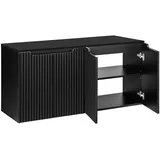 Lomadox Waschbeckenschrank NEWPORT-56-BLACK 120 cm Waschtisch-Unterschrank 40cm tief Badschrank schwarz 4 Türen schwarz